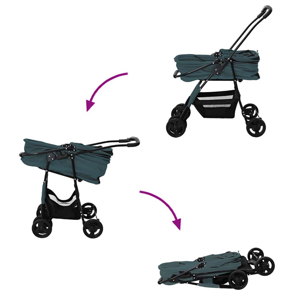 Opvouwbare Huisdierenwagen Verstelbaar Groen 81 x 47 x 99 cm