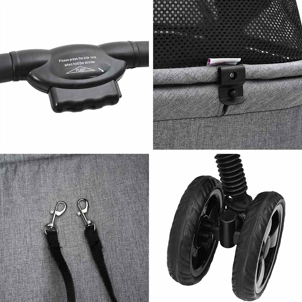 Opvouwbare Huisdierenwagen Verstelbaar Grijs 81 x 47 x 99 cm