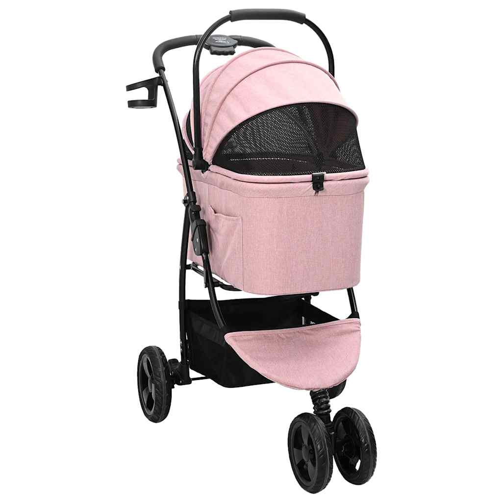 Opvouwbare Huisdierenwagen Verstelbaar Roze 78 x 54 x 101 cm