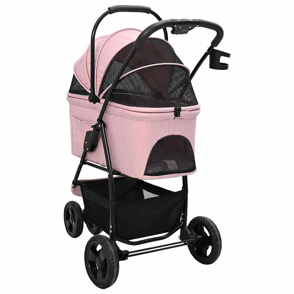 Opvouwbare Huisdierenwagen Verstelbaar Roze 78 x 54 x 101 cm