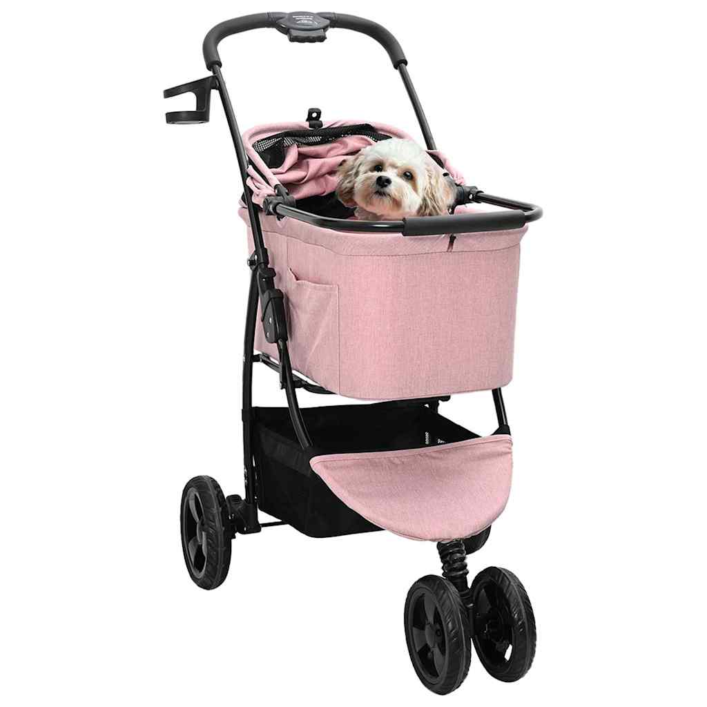 Opvouwbare Huisdierenwagen Verstelbaar Roze 78 x 54 x 101 cm