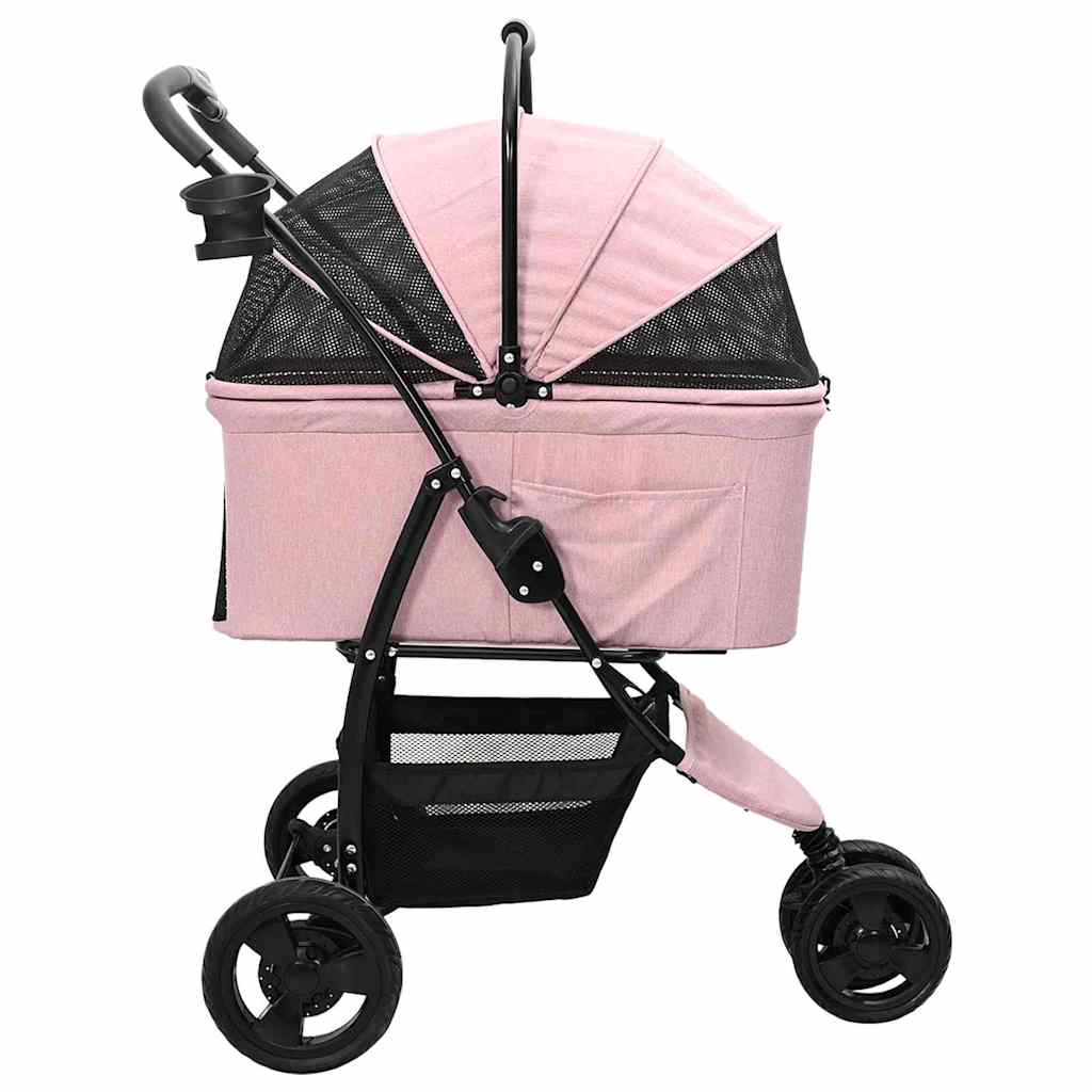 Opvouwbare Huisdierenwagen Verstelbaar Roze 78 x 54 x 101 cm