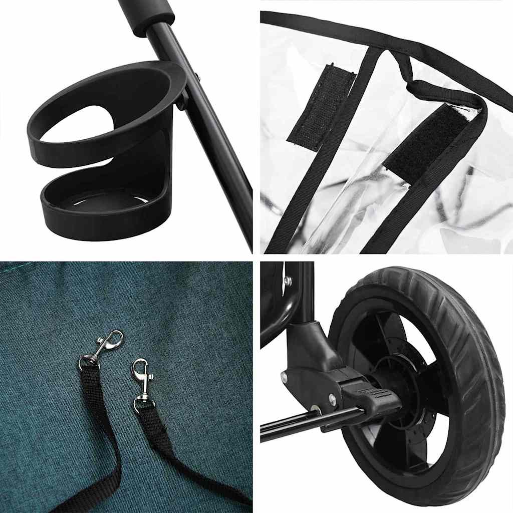 Opvouwbare Huisdierenwagen Verstelbaar Groen 78 x 54 x 101 cm