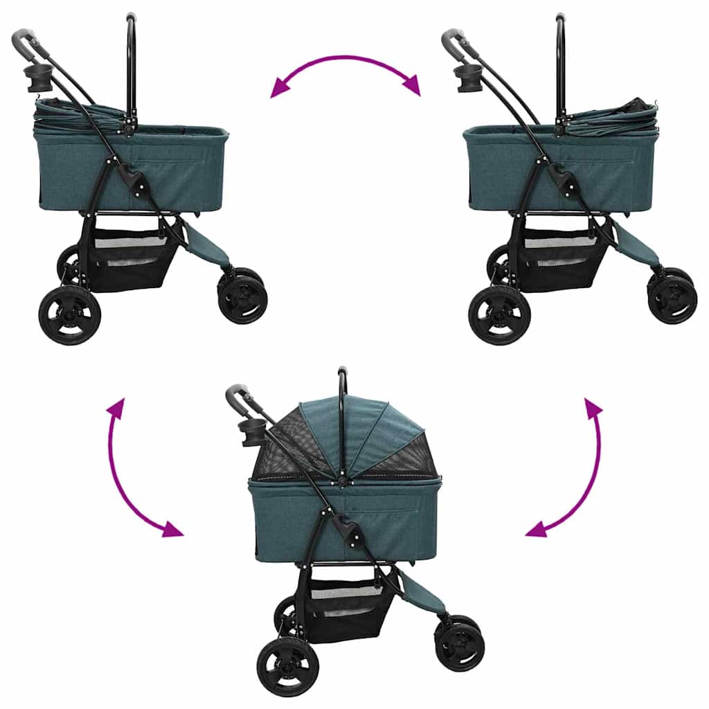 Opvouwbare Huisdierenwagen Verstelbaar Groen 78 x 54 x 101 cm