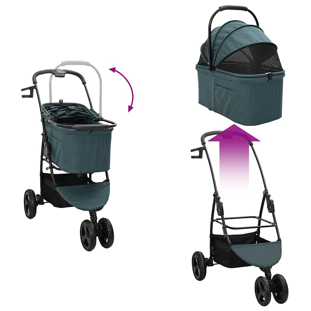 Opvouwbare Huisdierenwagen Verstelbaar Groen 78 x 54 x 101 cm