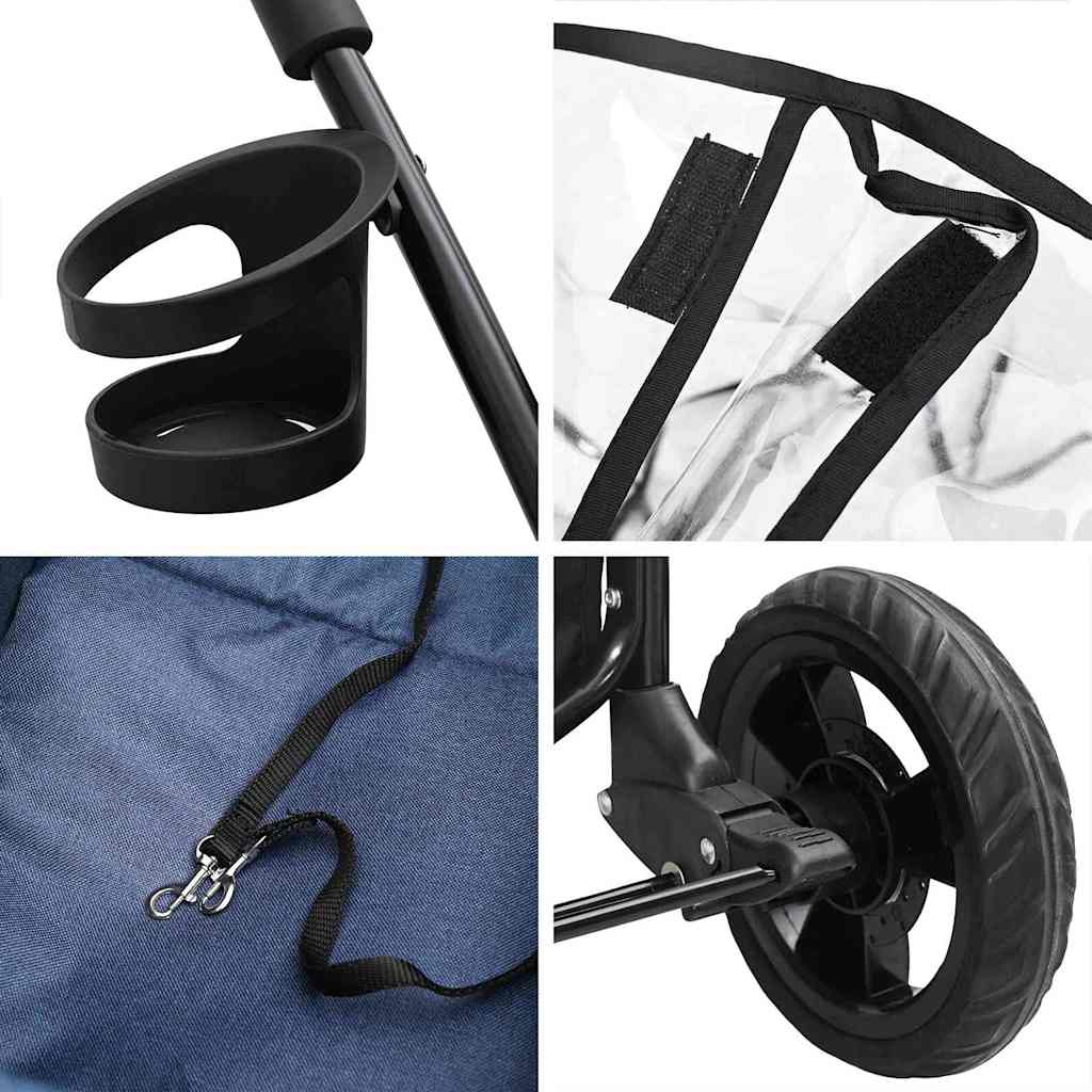 Opvouwbare Huisdierenwagen Verstelbaar Blauw 78 x 54 x 101 cm