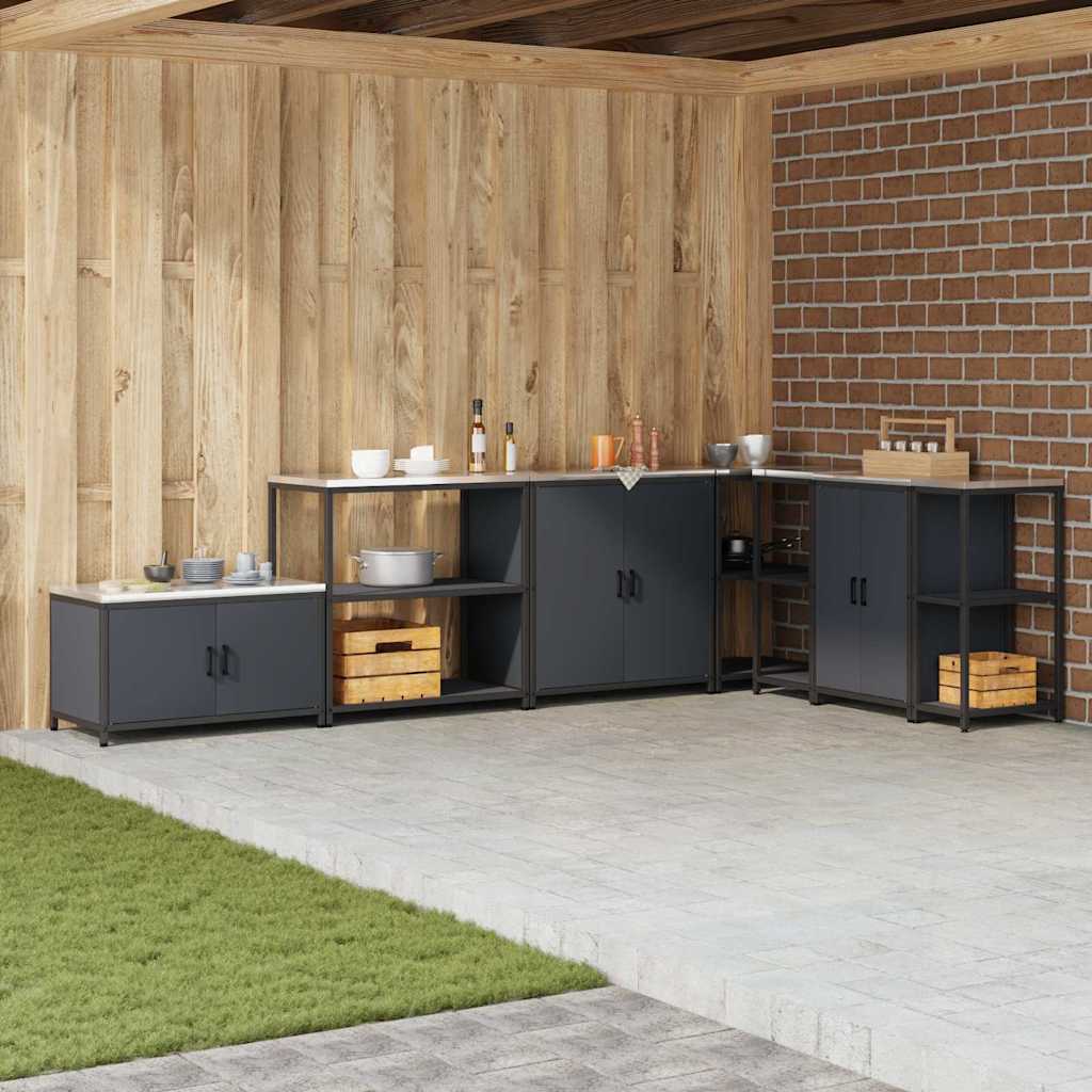 Keuken opslag plank met plank met opslag Antraciet Staal