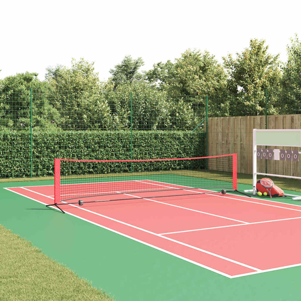 Tennisnet Zwart en rood 396 x 92 x 87 cm Polyester