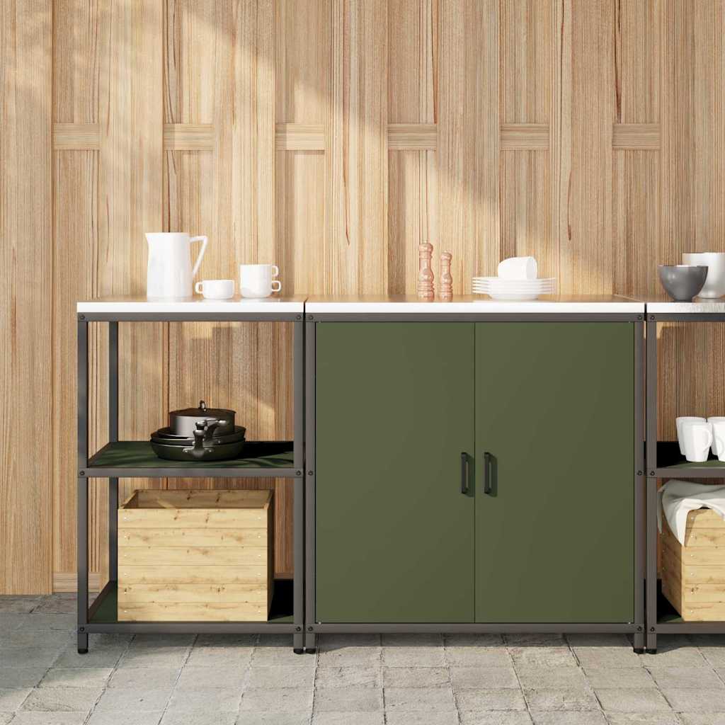 Keukenopslag set met plank 2 pcs Olijf Groen 150 x 50 x 92 cm