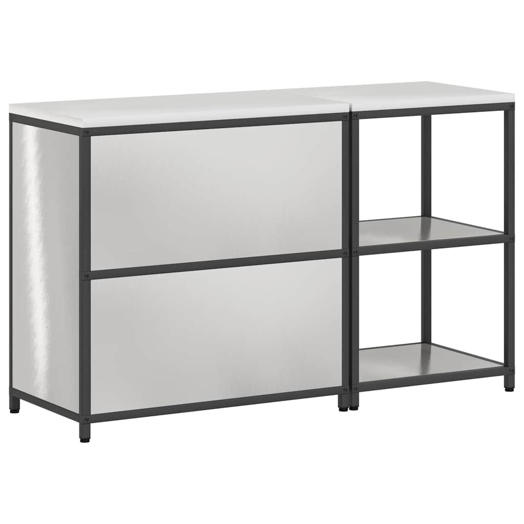Keukenopslag set 2 pcs Zilver 150 x 50 x 92 cm Roestvrij staal