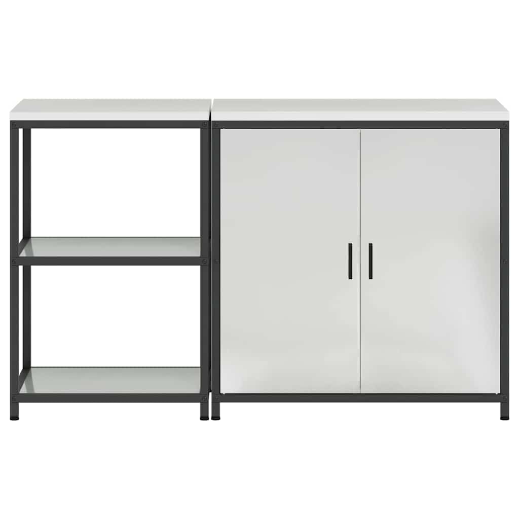 Keukenopslag set met plank 2 pcs Zilver 150 x 50 x 92 cm