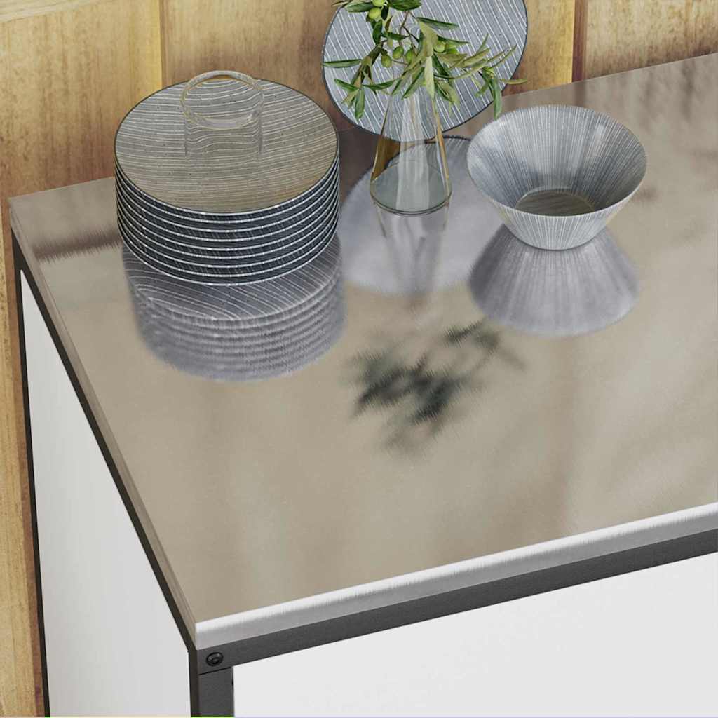 Keukenopslag set 2 pcs Wit 120 x 50 x 92 cm Koudgewalst staal