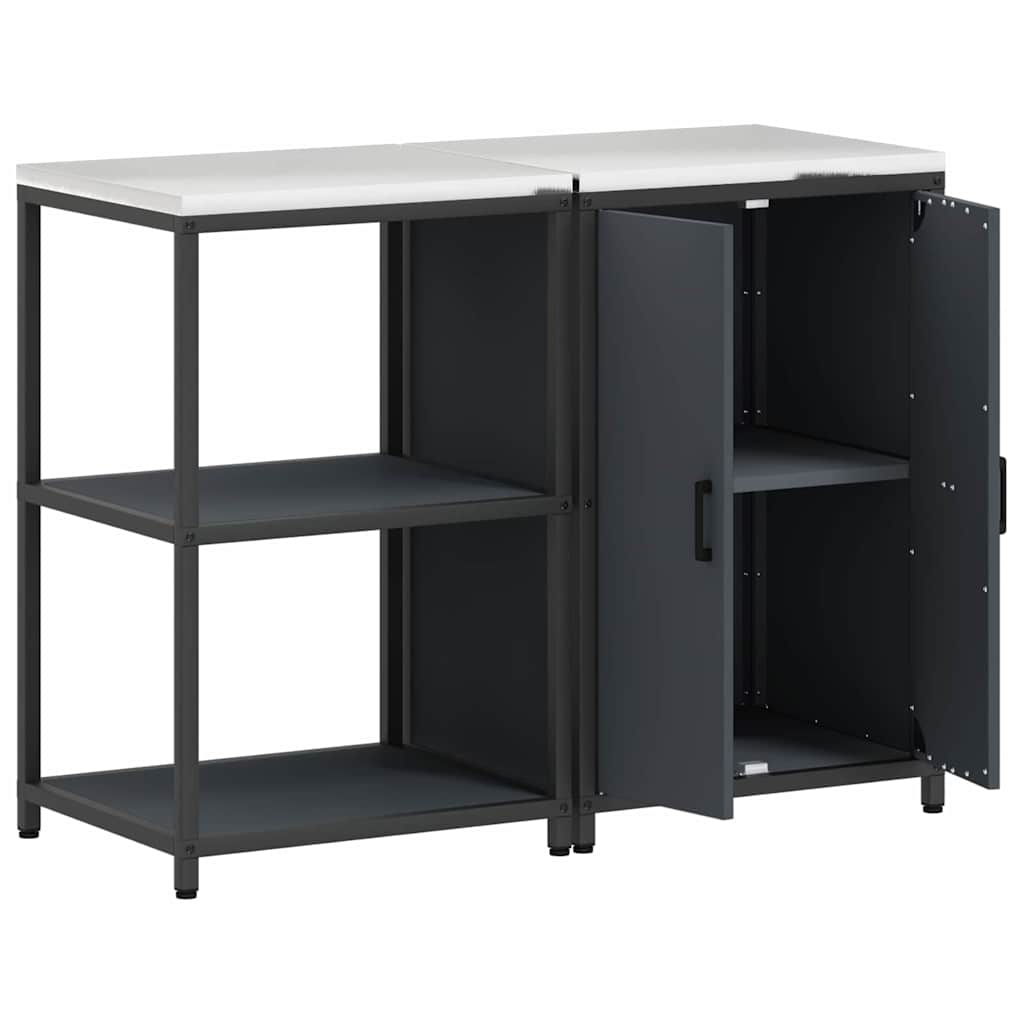 Keukenopslag set met plank 2 pcs Antraciet 120 x 50 x 92 cm