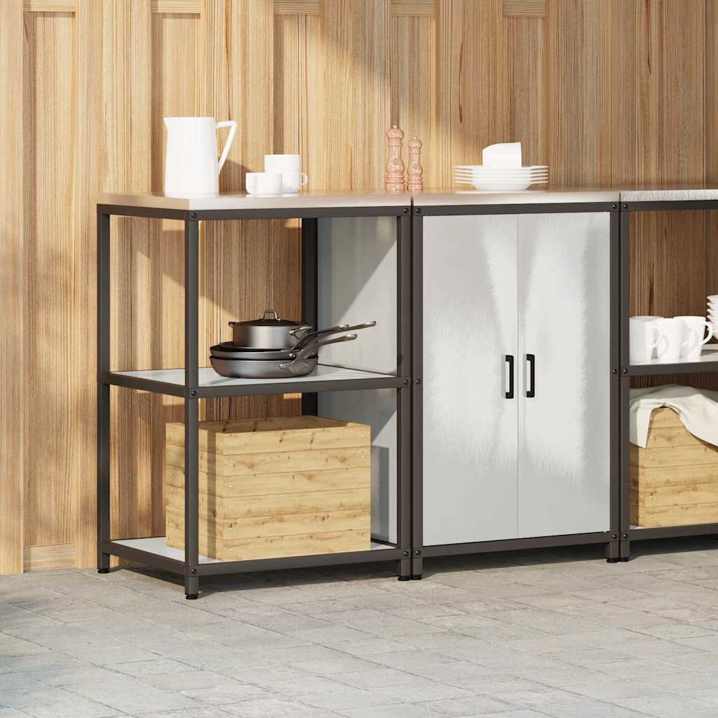 Keukenopslag set 2 pcs Zilver 120 x 50 x 92 cm Roestvrij staal