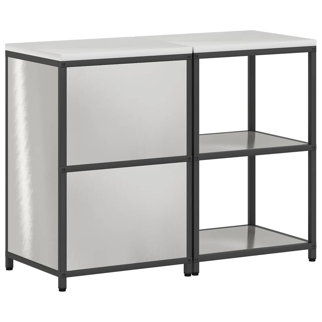 Keukenopslag set 2 pcs Zilver 120 x 50 x 92 cm Roestvrij staal