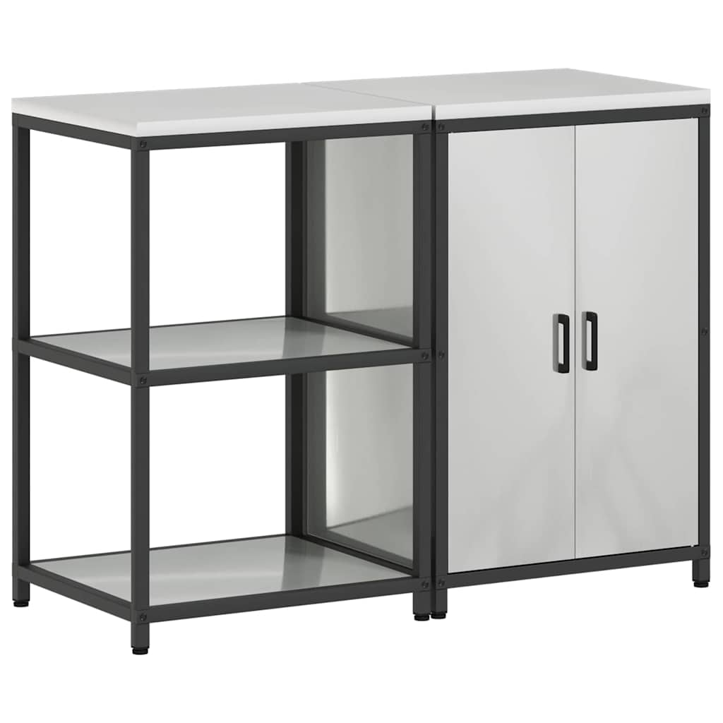 Keukenopslag set met plank 2 pcs Zilver 120 x 50 x 92 cm