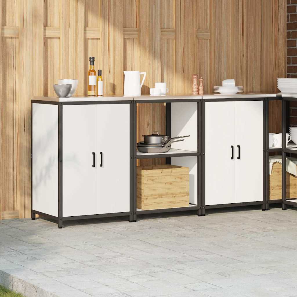 Keukenopslag set 3 pcs Wit 180 x 50 x 92 cm Koudgewalst staal