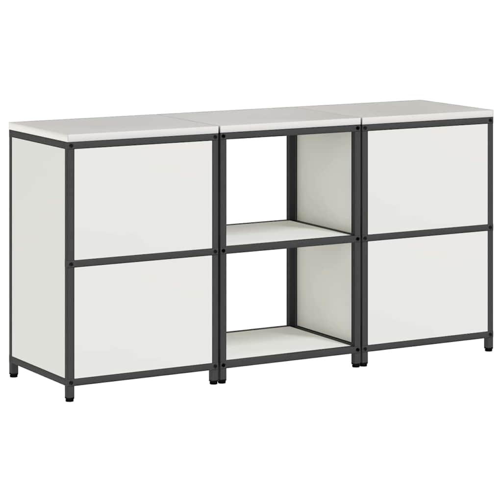 Keukenopslag set 3 pcs Wit 180 x 50 x 92 cm Koudgewalst staal