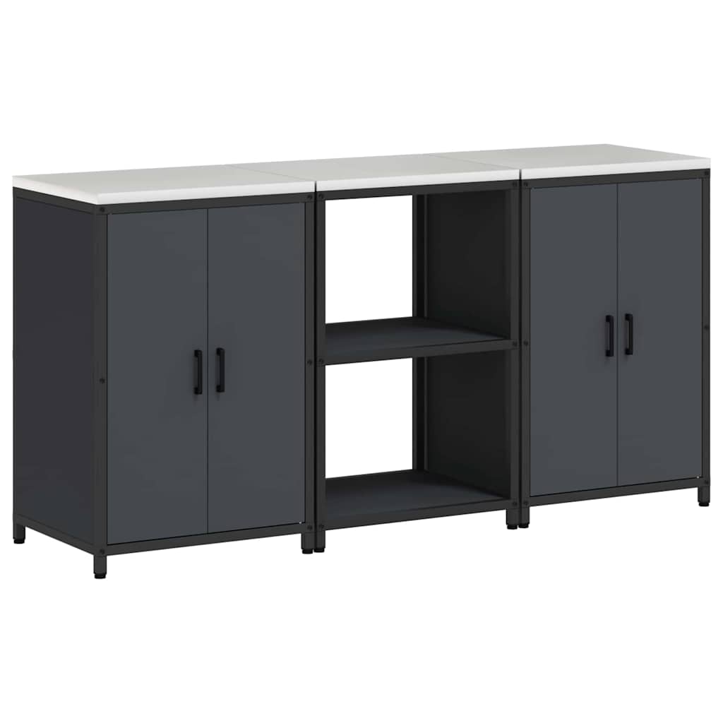 Keukenopslag set met plank 3 pcs Antraciet 180 x 50 x 92 cm