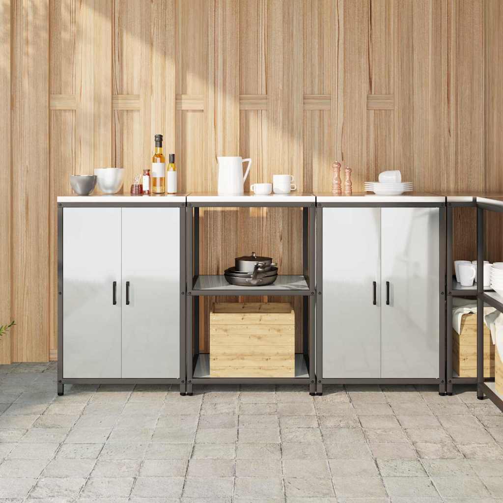 Keukenopslag set met plank 3 pcs Zilver 180 x 50 x 92 cm