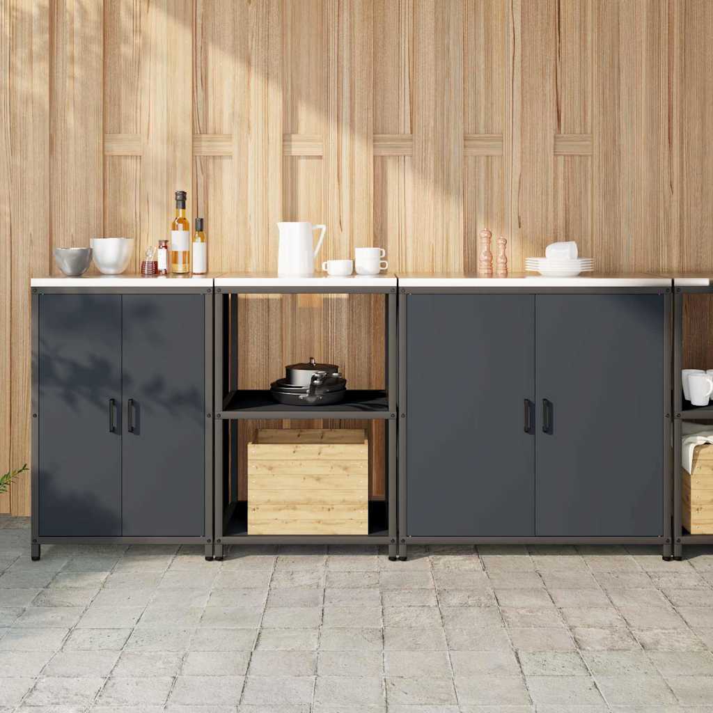 Keukenopslag set met plank 3 pcs Antraciet 210 x 50 x 92 cm