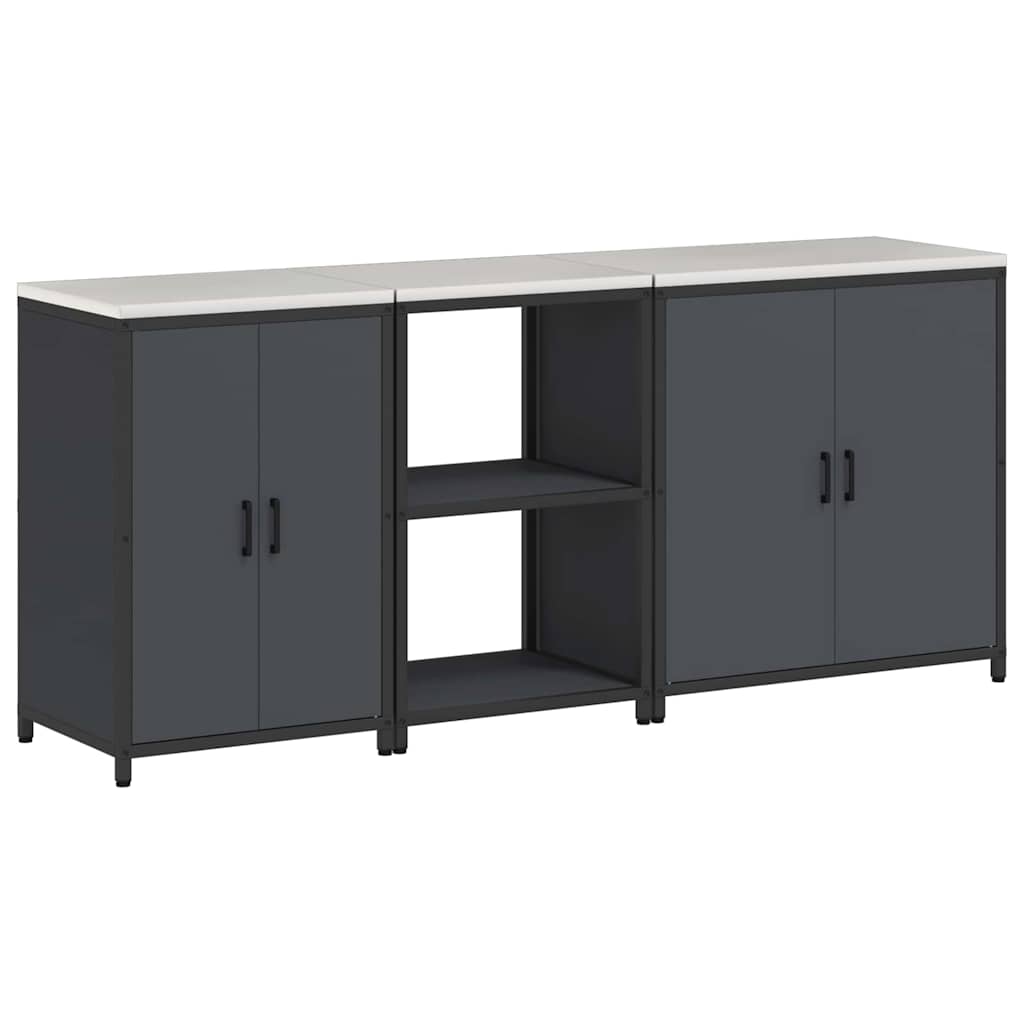 Keukenopslag set met plank 3 pcs Antraciet 210 x 50 x 92 cm