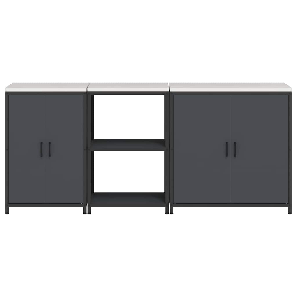 Keukenopslag set met plank 3 pcs Antraciet 210 x 50 x 92 cm