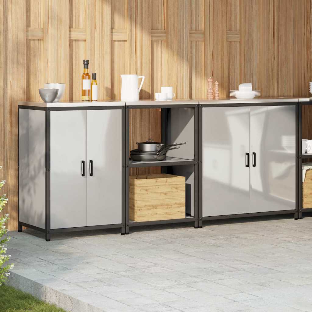 Keukenopslag set met plank Anders 3 pcs Zilver 210 x 50 x 92 cm