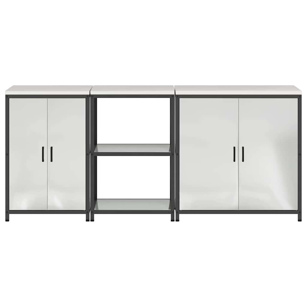 Keukenopslag set met plank Anders 3 pcs Zilver 210 x 50 x 92 cm