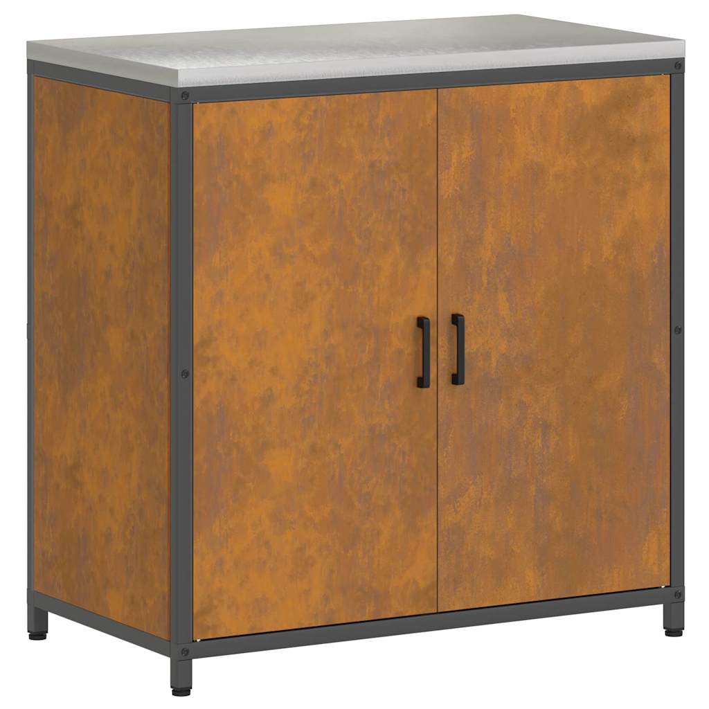 Keukenopslag set 3 pcs Roestig 210 x 50 x 92 cm Cortenstaal