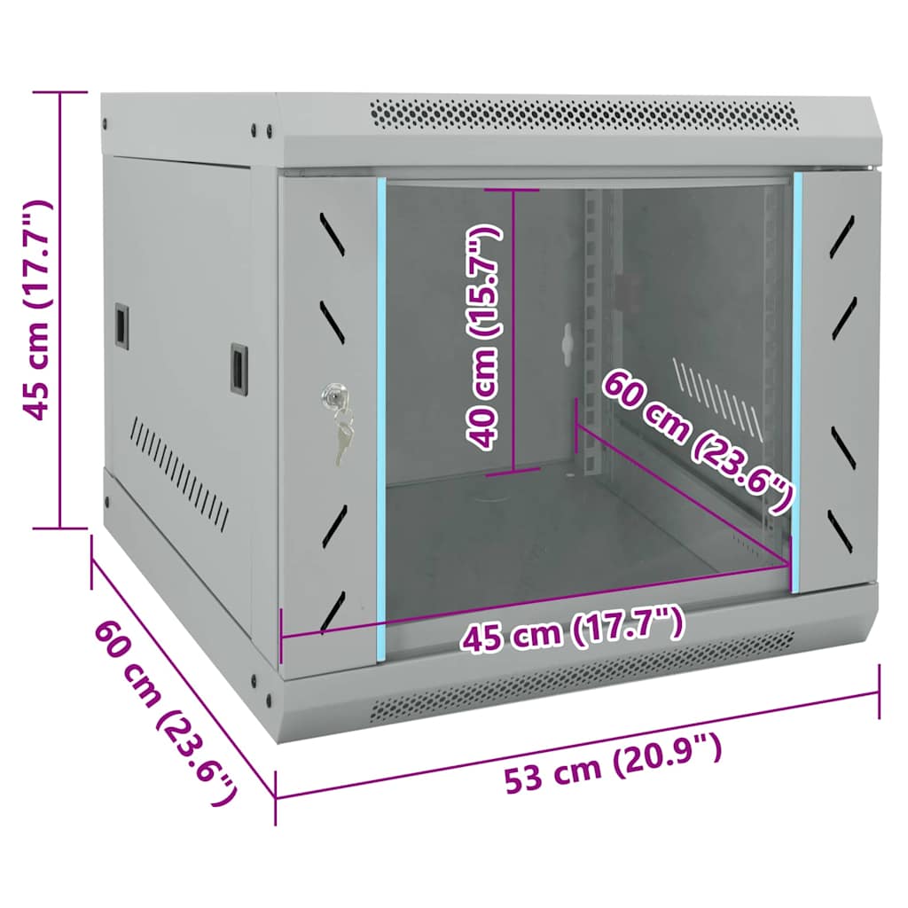Netwerk kabinet met opslag Grijs 53 x 60 x 45 cm Staal
