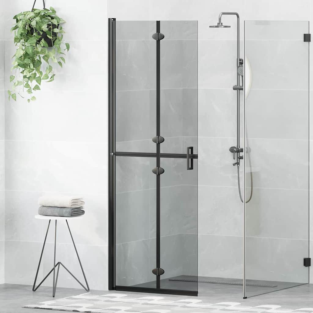 Inloop Douche Wand Zwart En Donkertransparant Zwart frame/donker doorzichtig glas