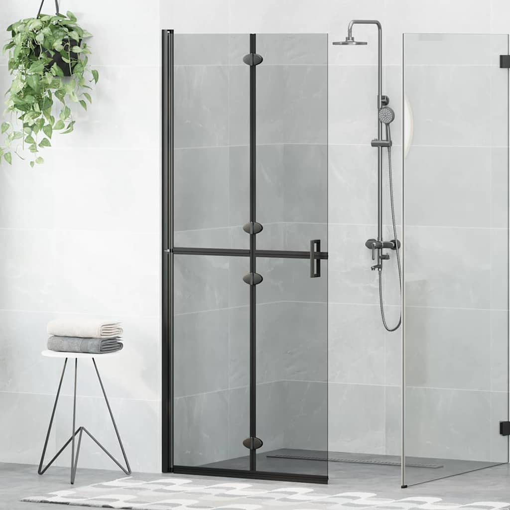Inloop Douche Wand Zwart En Donkertransparant Zwart frame/donker doorzichtig glas