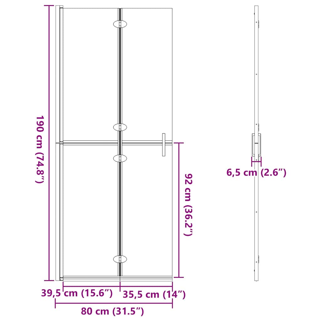 Inloop Douche Wand Zwart En Donkertransparant Zwart frame/donker doorzichtig glas