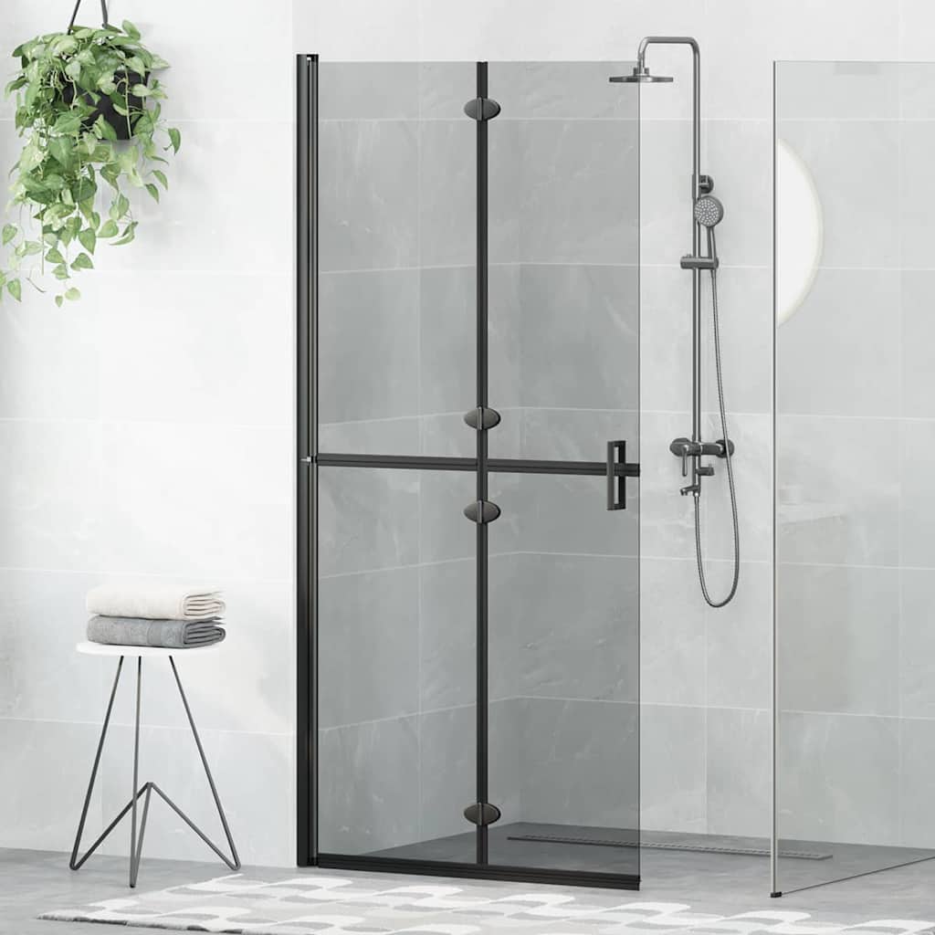 Inloop Douche Wand Zwart En Donkertransparant Zwart frame/donker doorzichtig glas