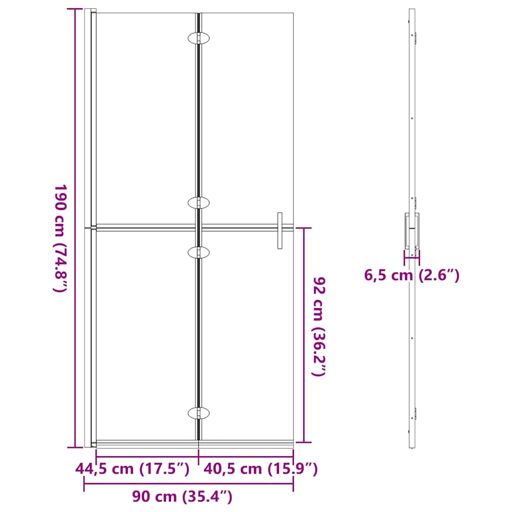 Inloop Douche Wand Zwart En Donkertransparant Zwart frame/donker doorzichtig glas
