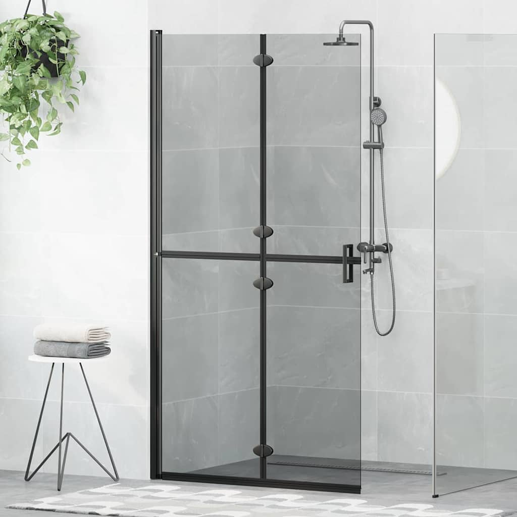 Inloop Douche Wand Zwart En Donkertransparant Zwart frame/donker doorzichtig glas