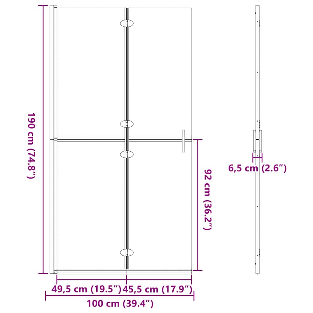 Inloop Douche Wand Zwart En Donkertransparant Zwart frame/donker doorzichtig glas
