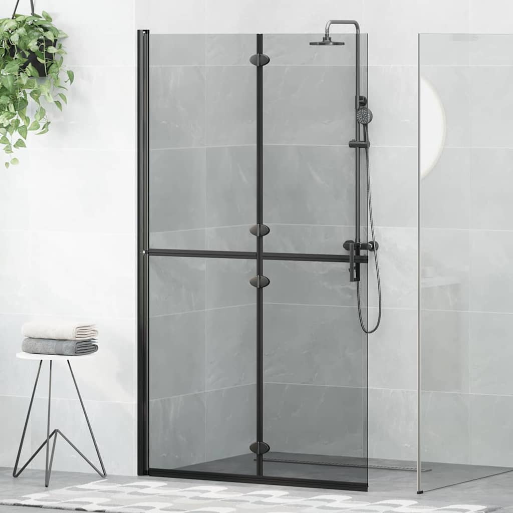 Inloop Douche Wand Zwart En Donkertransparant Zwart frame/donker doorzichtig glas
