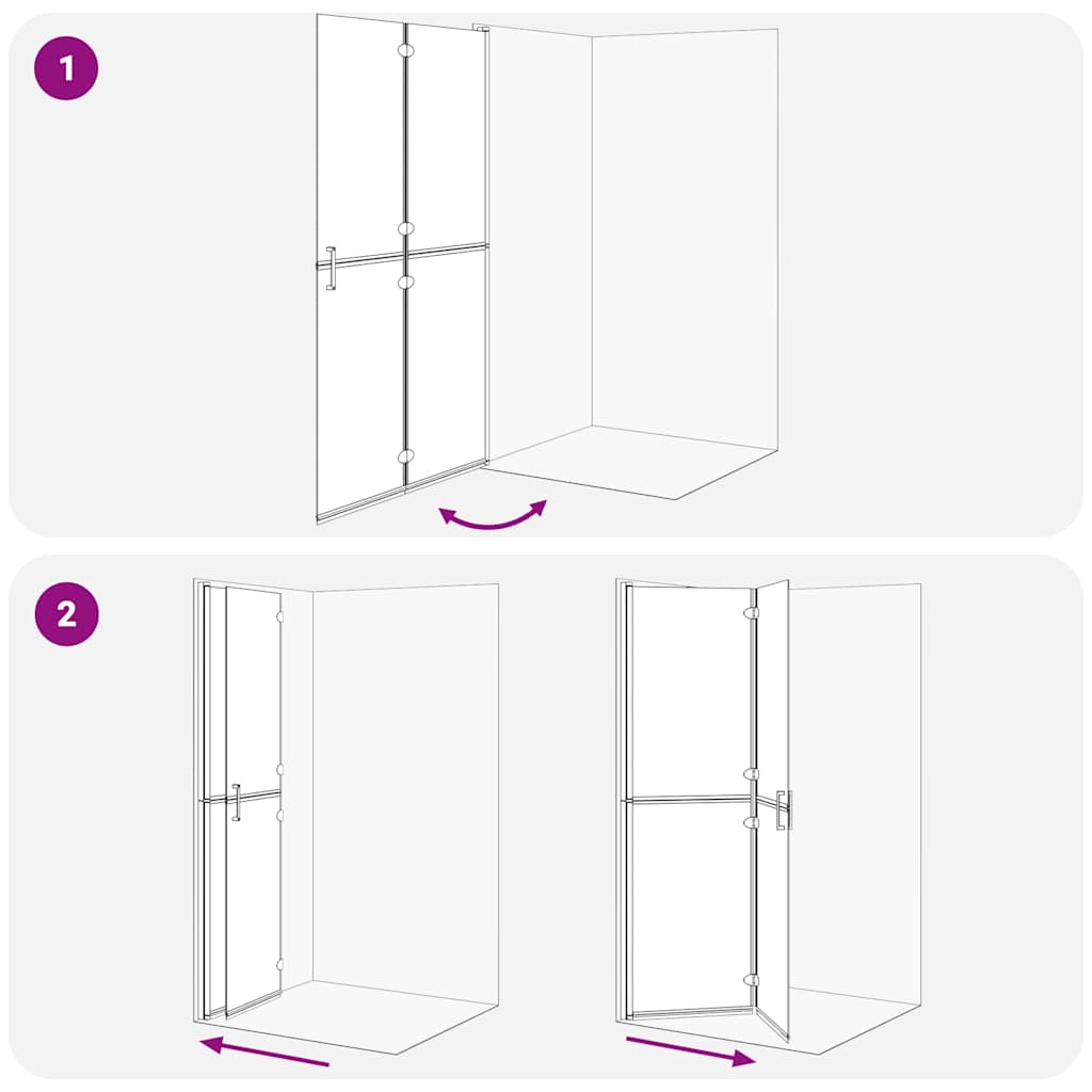 Inloop Douche Wand Zwart En Donkertransparant Zwart frame/donker doorzichtig glas