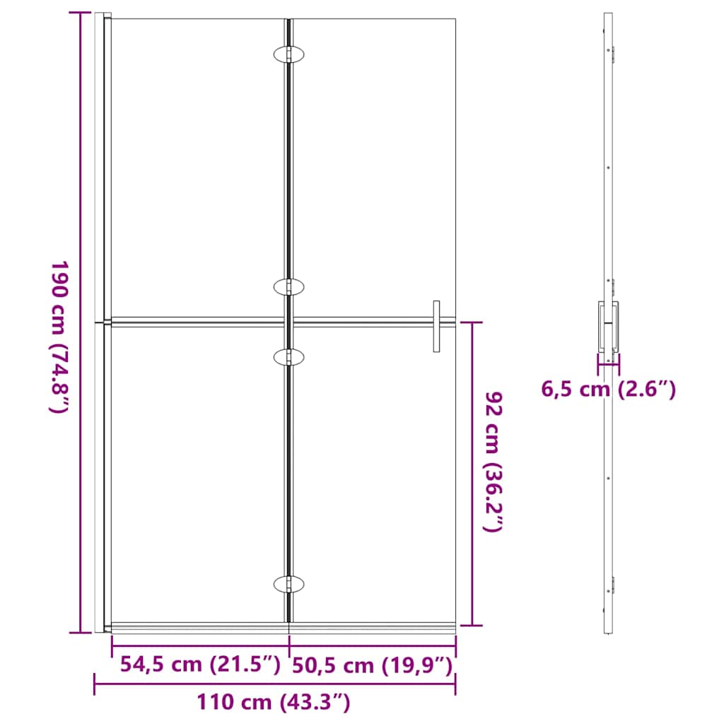 Inloop Douche Wand Zwart En Donkertransparant Zwart frame/donker doorzichtig glas