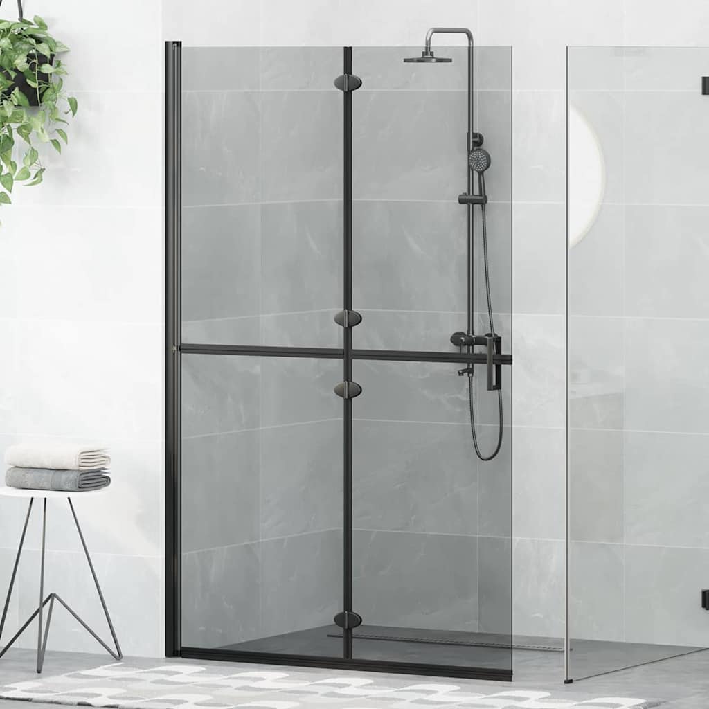 Inloop Douche Wand Zwart En Donkertransparant Zwart frame/donker doorzichtig glas
