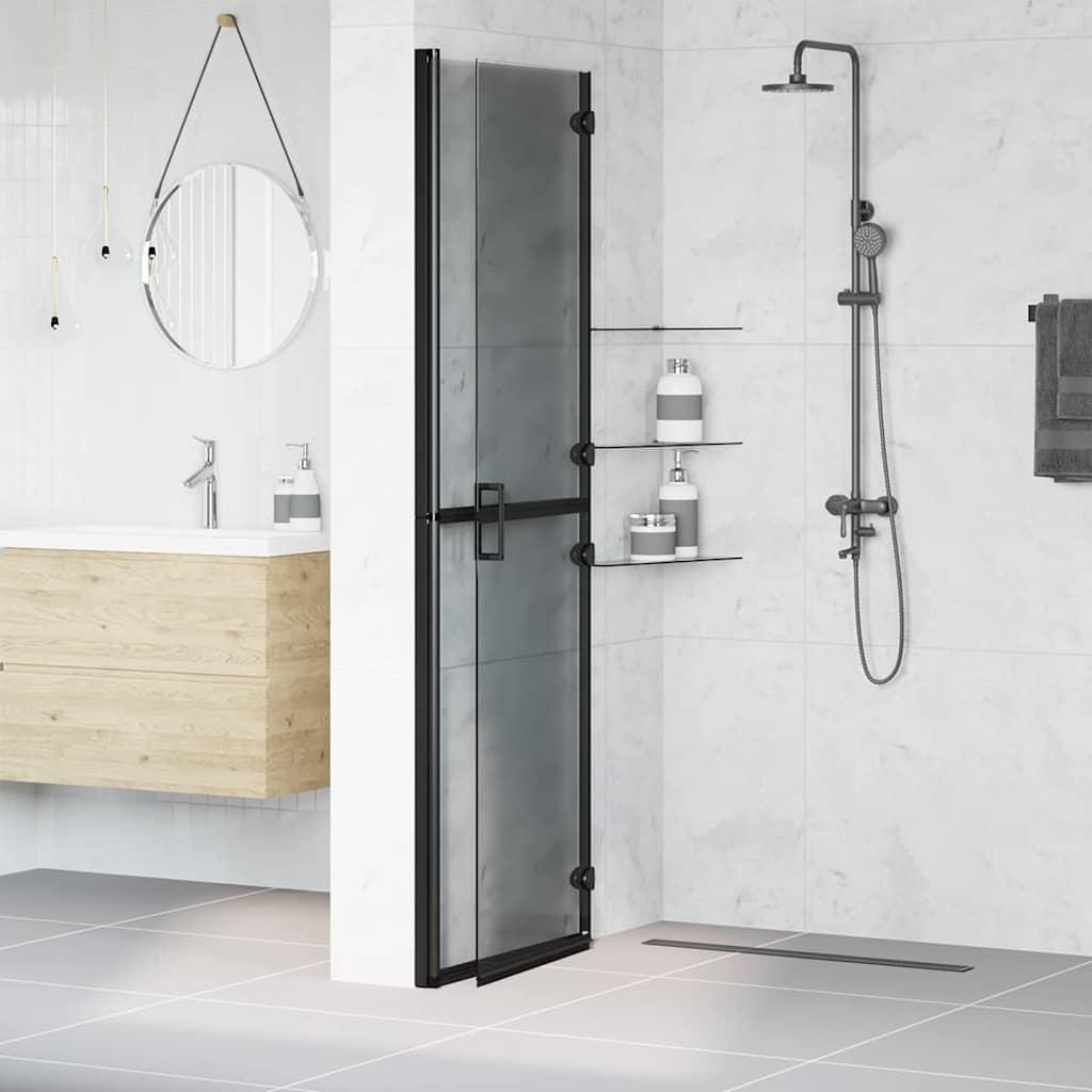 Inloop Douche Wand Zwart En Donkertransparant Zwart frame/donker doorzichtig glas