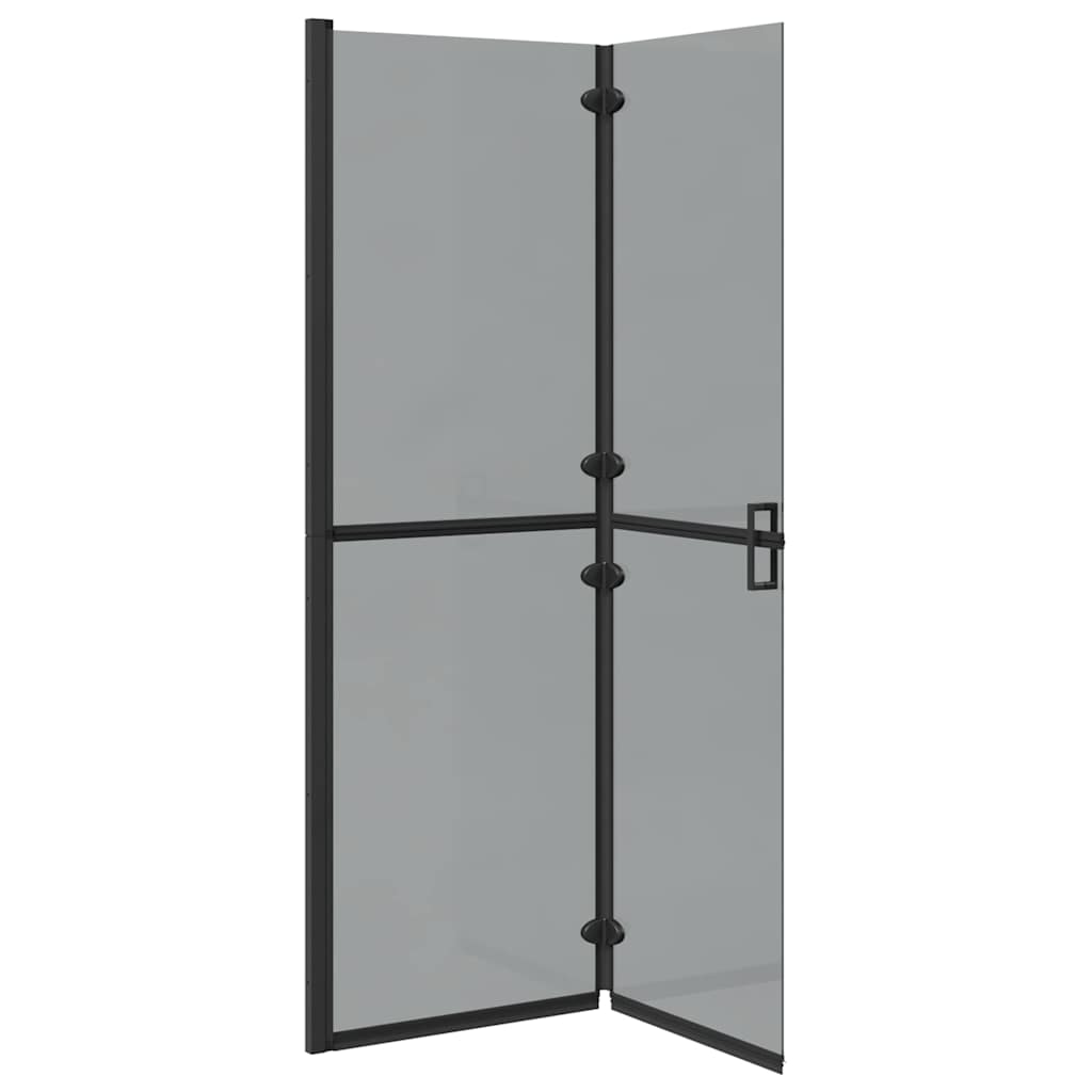 Inloop Douche Wand Zwart En Donkertransparant Zwart frame/donker doorzichtig glas