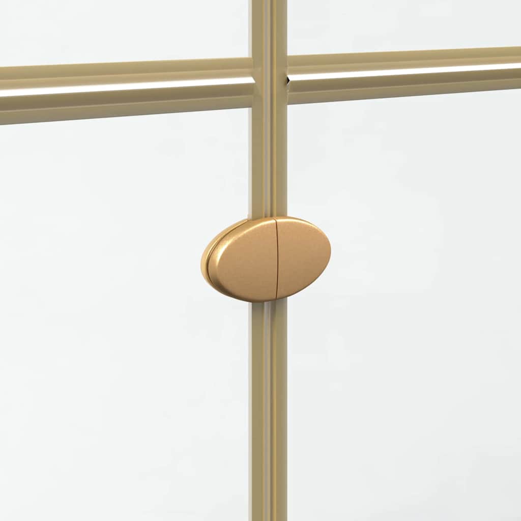 Inloop Douche Wand Goud En Transparant Gehard Glas Gouden frame/helder glas