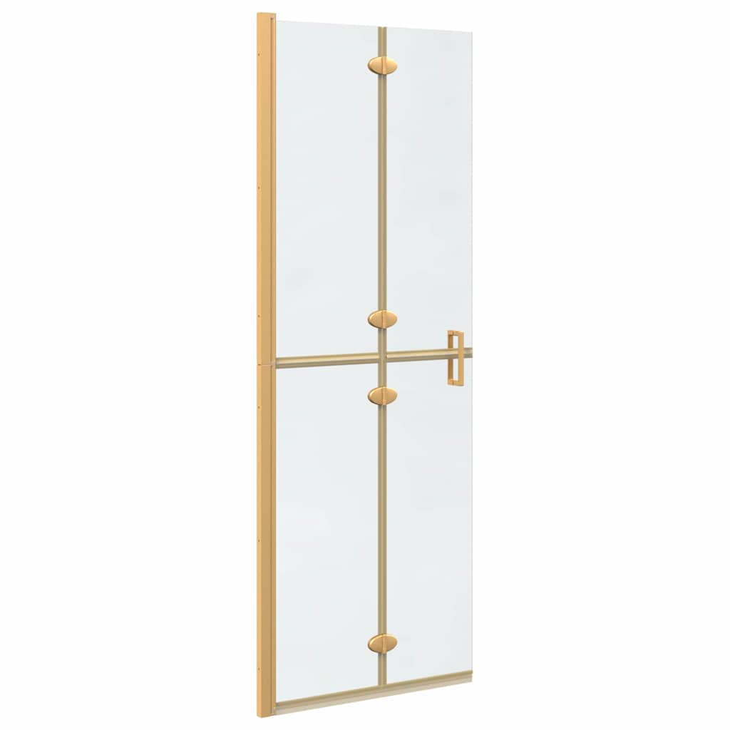 Inloop Douche Wand Goud En Transparant Gehard Glas Gouden frame/helder glas