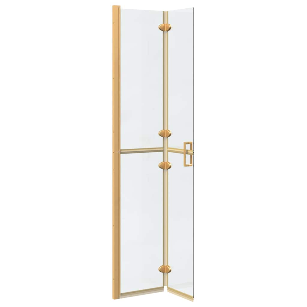 Inloop Douche Wand Goud En Transparant Gehard Glas Gouden frame/helder glas