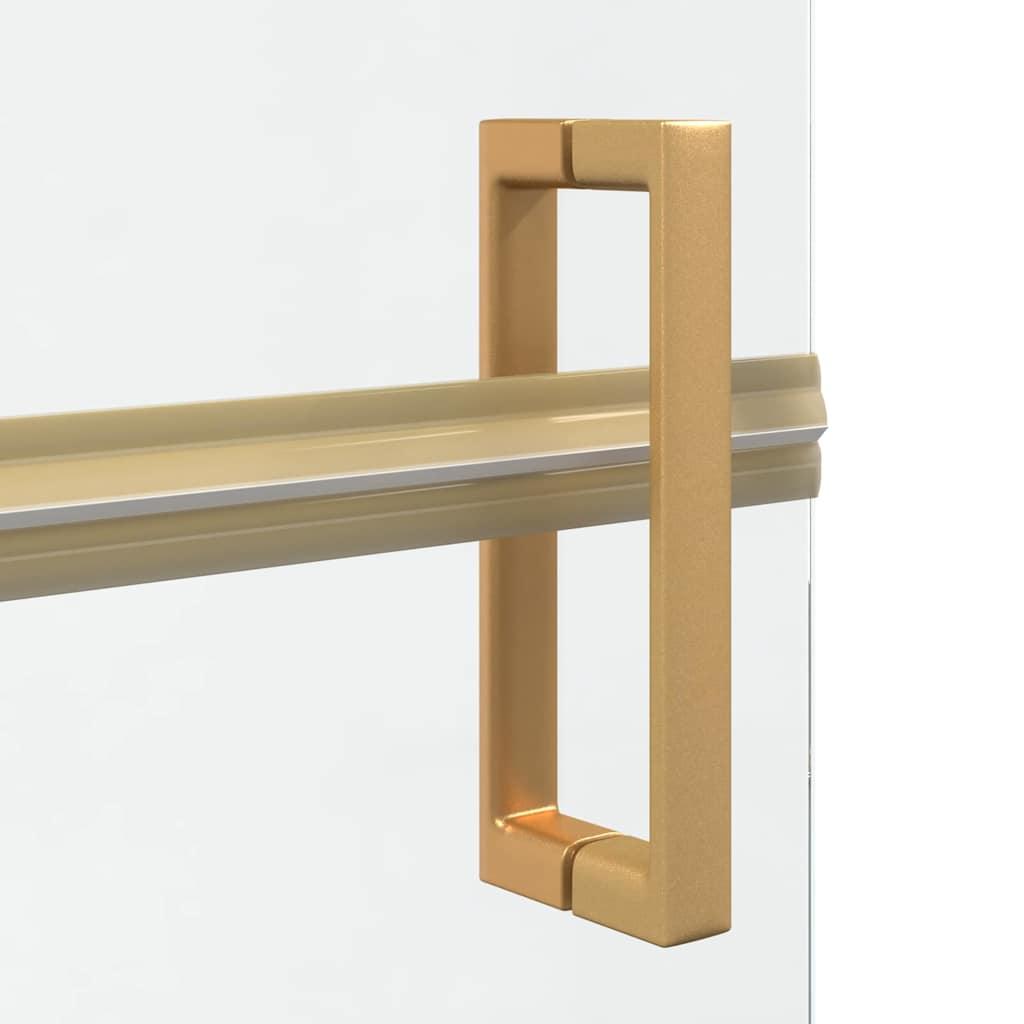 Inloop Douche Wand Goud En Transparant Gehard Glas Gouden frame/helder glas