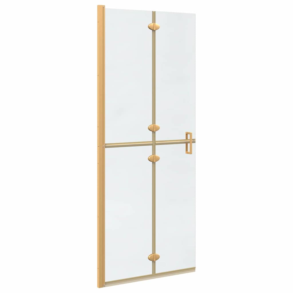 Inloop Douche Wand Goud En Transparant Gehard Glas Gouden frame/helder glas