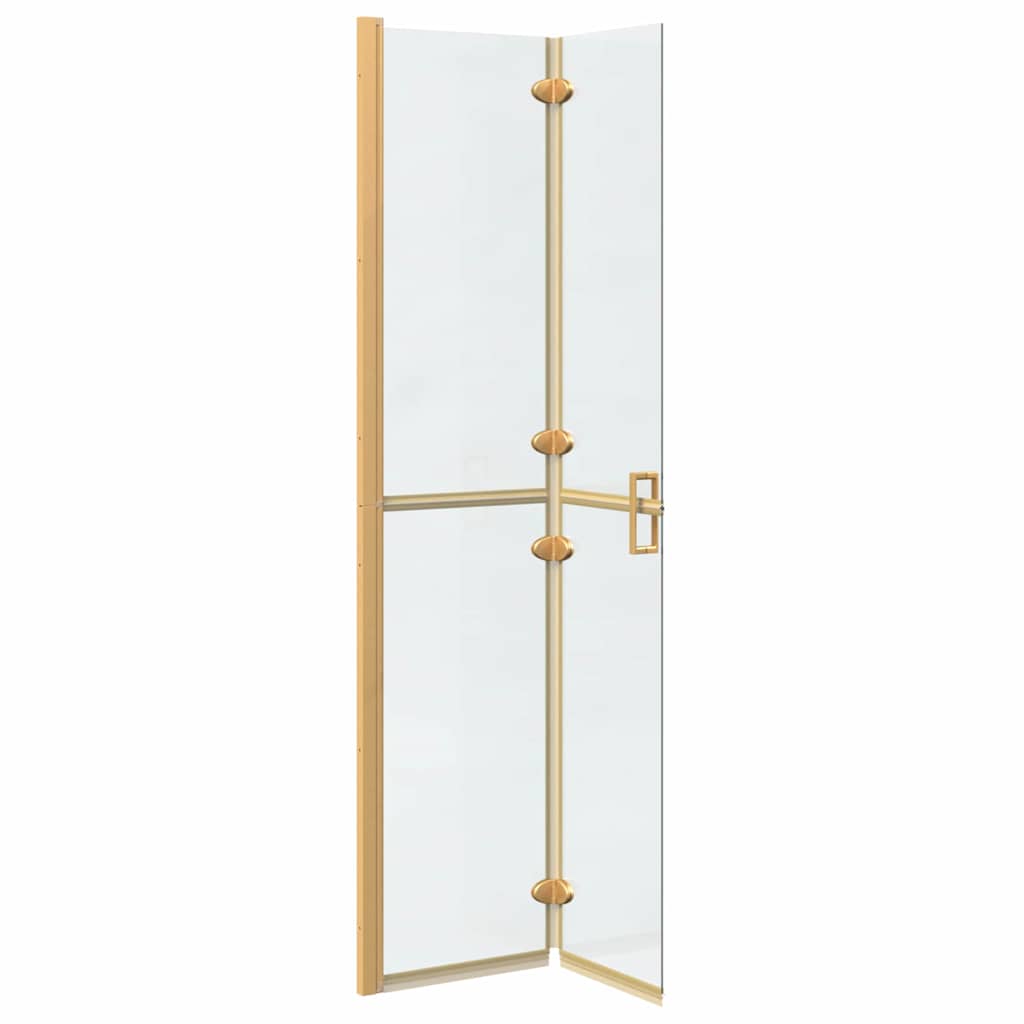 Inloop Douche Wand Goud En Transparant Gehard Glas Gouden frame/helder glas